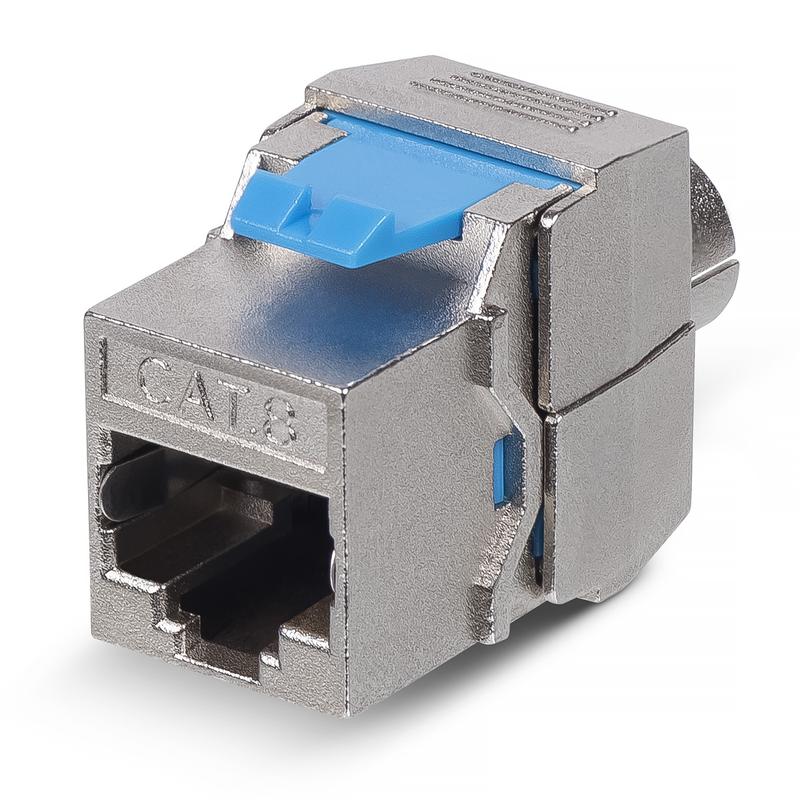 вставка keystone jack rj45 (8p8c) 180град. кат.8 полный экран без инструмента toolless cabeus 10069c от BTSprom.by
