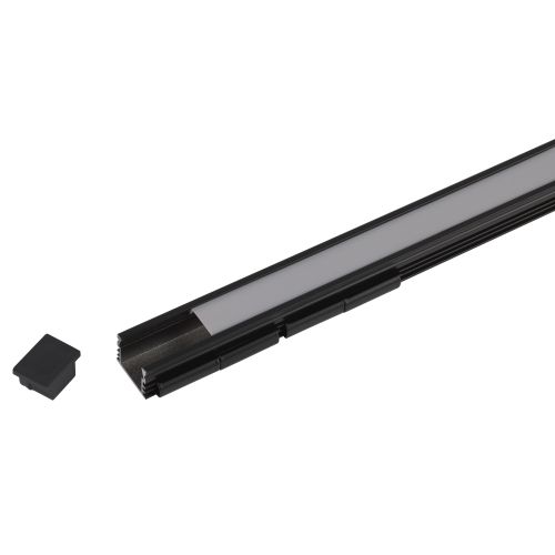 Комплект с накладным анодированным профилем 1612B 16х12мм. 2м САВ261 черн. Эра Б0062758 фото в каталоге от BTSprom.by