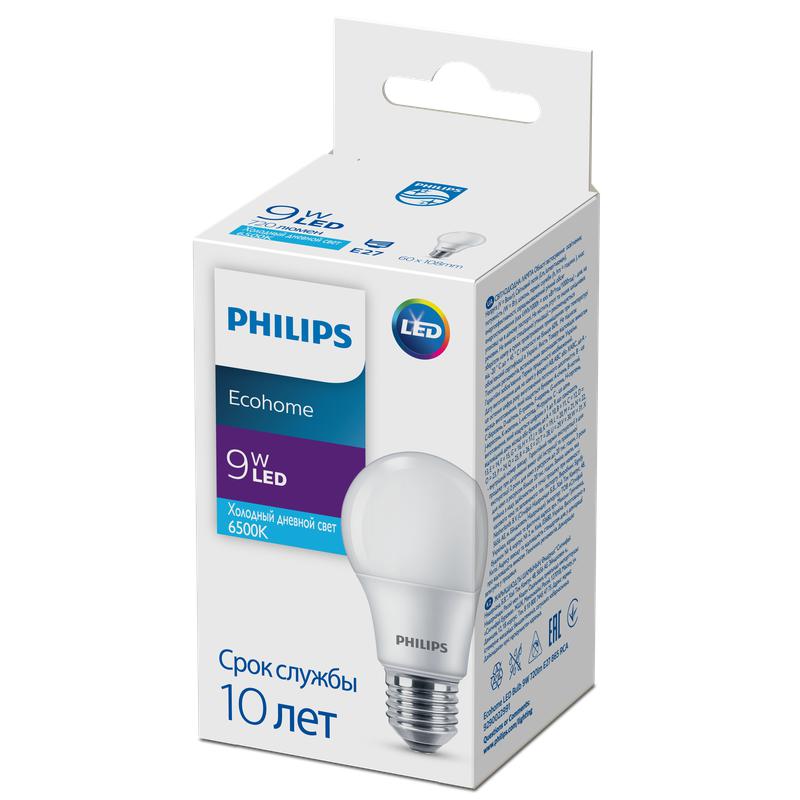 лампа светодиодная ecohome led bulb 9w 720lm e27 865 philips 929002299117 от BTSprom.by