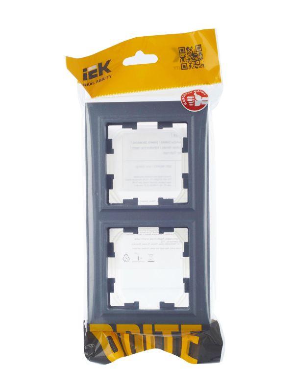  Рамка 2-м IP44 BRITE РУ-2-БрМ-44 маренго IEK BR-M22-44-K35 фото в каталоге от BTSprom.by