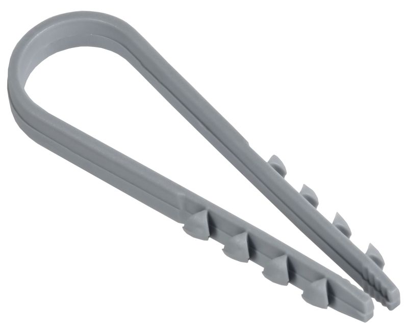 дюбель-хомут 11х18мм для круглого кабеля нейлон сер. (уп.100шт) generica udh13-11-18-100-k03-g от BTSprom.by