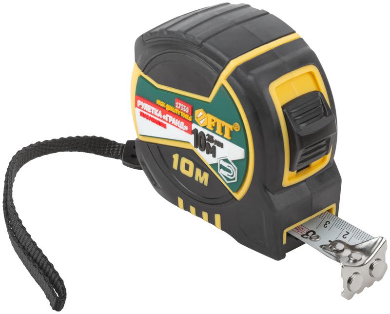 рулетка гранд 10мх25мм калибр. лента; нейлон. покрытие; магн. крючок; двойной стопор; прорезиненный корпус fit 17330 от BTSprom.by