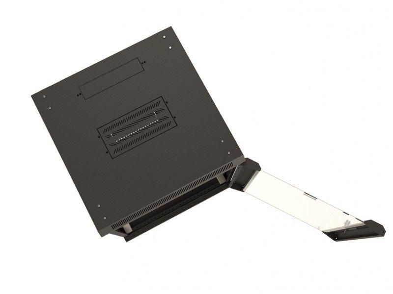 шкаф настенный twb-0445-gp-ral9004 19дюйм 4u 278х600х450мм стеклян. дверь с перфорацией по бокам ручка с замком черн. (ral 9004) (разобранный) hyperline 395298 от BTSprom.by