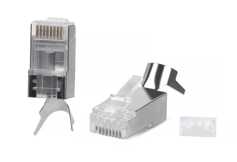 коннектор 8p8c-sh-c6(1.35)-twp rj-45(8p8c) под витую пару кат. 6 экран. универс. (для ож и мж кабеля) для проводников с толщ. по изоляции до 1.35мм со вставкой cabeus 9543c от BTSprom.by