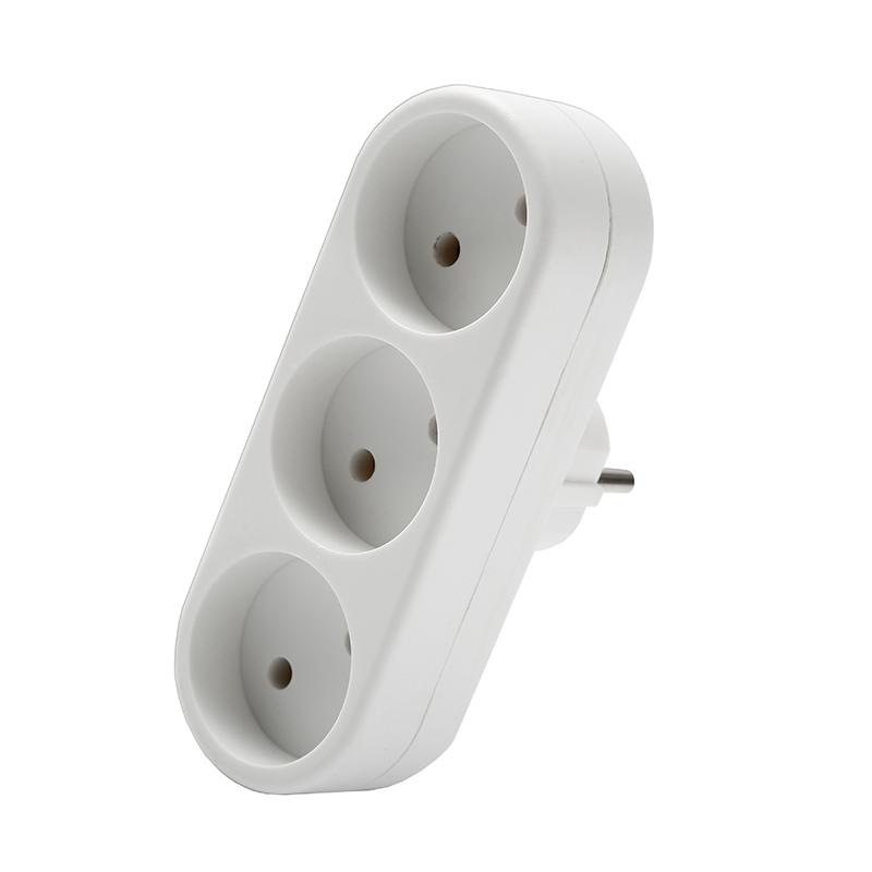 разветвитель 3-м плоский без заземл. 10а 2200вт 250в бел. dомток 2655 от BTSprom.by