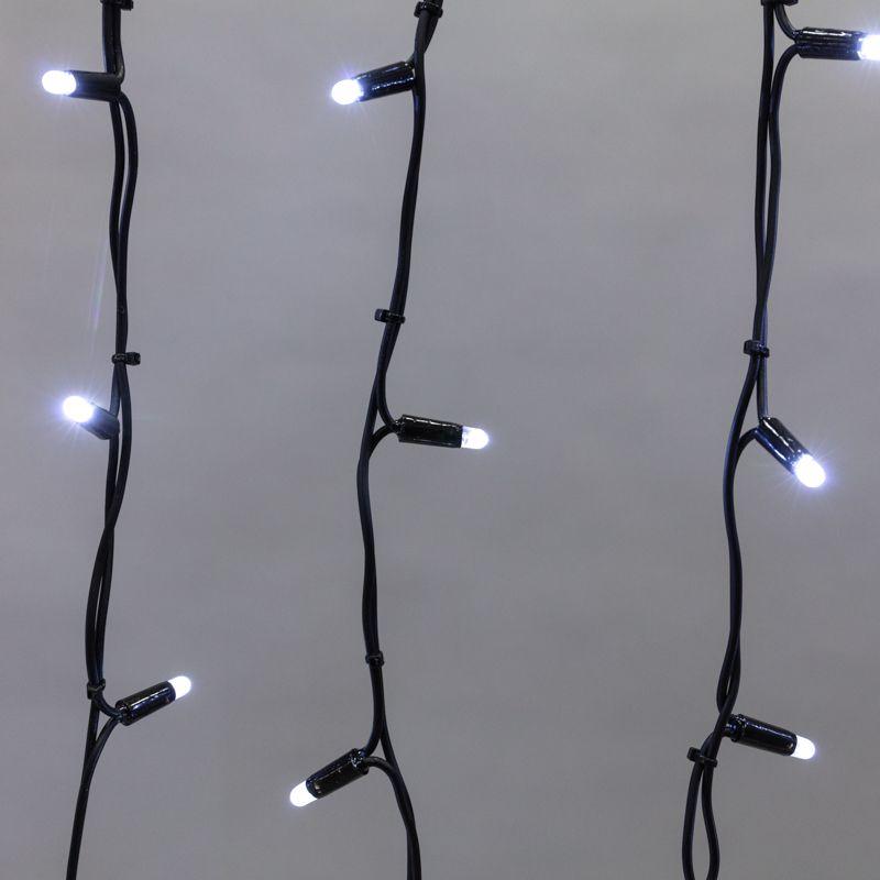 гирлянда светодиодная "айсикл" (бахрома) 5.6х0.9м 240led бел. 16вт 230в ip67 эффект мерцания провод каучук черн. (нужен шнур питания 315-000) neon-night 255-255 от BTSprom.by