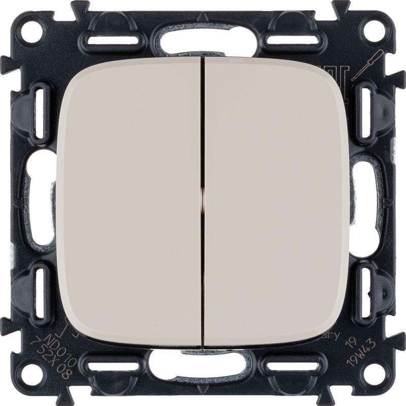 переключатель 2-кл. сп valena allure 10а ip20 250в с лицев. панелью безвинтов. зажимы механизм сл. кость leg 752808 от BTSprom.by