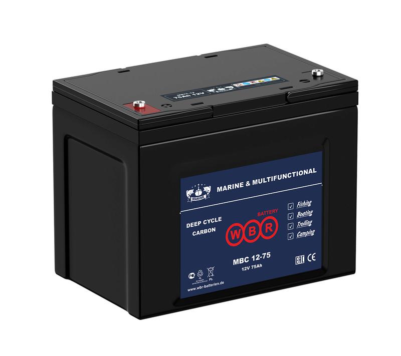 аккумулятор тяговый лодочный карбоновый 12в 75а.ч wbr mbc12-75 wbr от BTSprom.by
