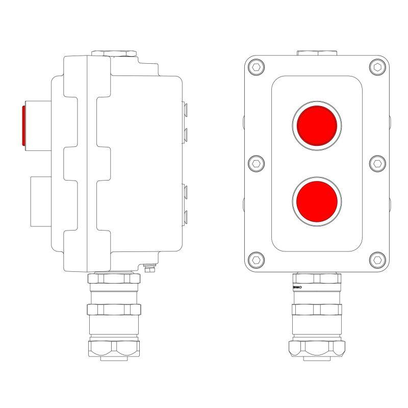пост управления взрывонепроницаемый из алюм. lcsd-02-b-mb-l1r(220)x1-p1r(11)x1-pbmb-kaepm2mhk-20 dkc lcsd21000095 от BTSprom.by