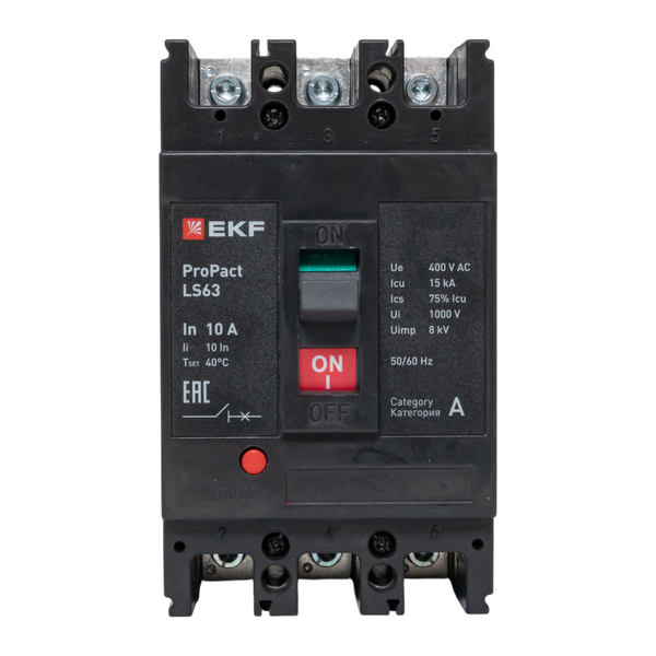  Выключатель автоматический 3п 10А 15кА LS63 ProPact EKF mccb-63-15-3-10-ls фото в каталоге от BTSprom.by
