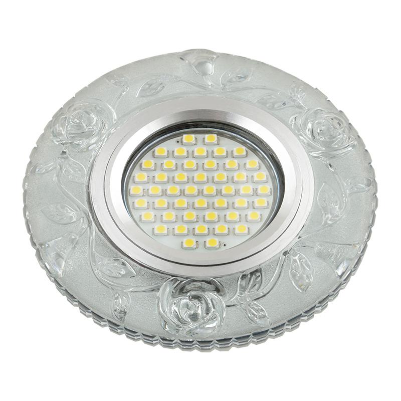 светильник dls-l150 gu5.3 glassy/clear gu5.3 встраив. доп. светодиод. подсветка 3вт без лампы стекло fametto ul-00003905 от BTSprom.by