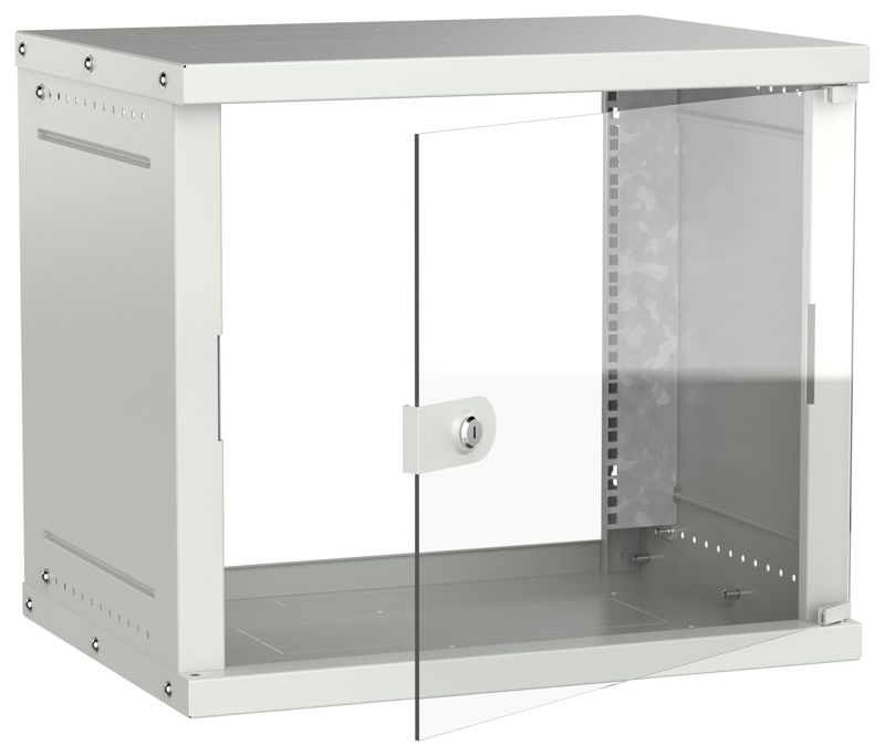 шкаф настенный 9u 600х450мм дверь стеклян. сер. generica lwe3-09u64-gf-g от BTSprom.by