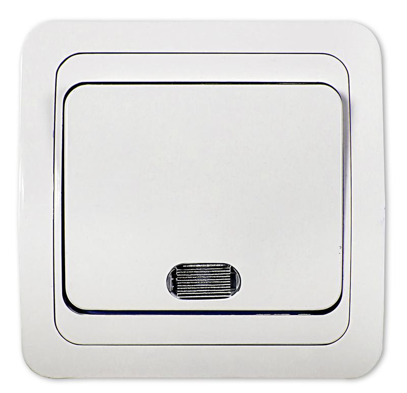 выключатель 1-кл. сп classico 2121 10а ip20 с подсветкой бел. asd / in home 4680005959853 от BTSprom.by