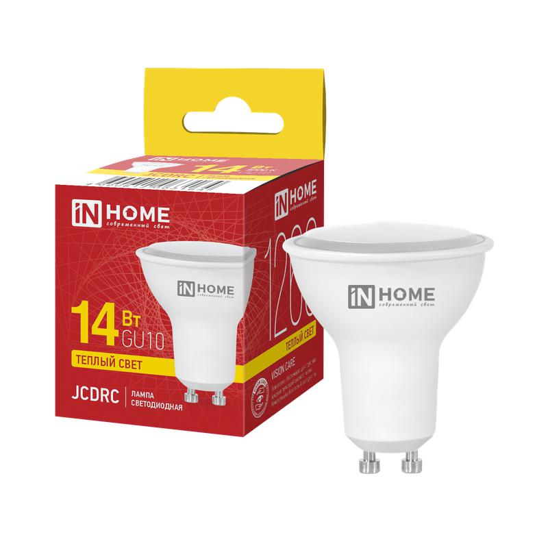 лампа светодиодная led-jcdrc-vc 14вт 3000к gu10 1260лм 230в in home 4690612063164 от BTSprom.by