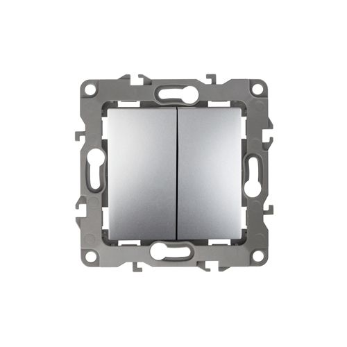  Выключатель 2-кл. СП Эра12 12-1104-03 10А IP20 250В 10AX механизм алюм. Эра Б0014647 фото в каталоге от BTSprom.by