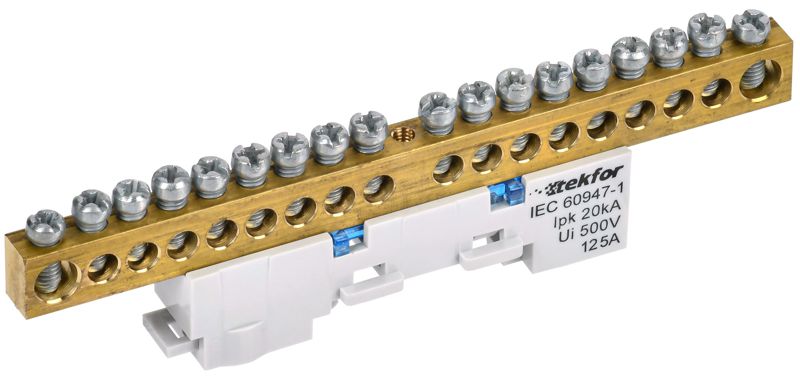 шина нулевая n неизол на универс. держ. 8х12-18-с tekfor iek tf-nn20-18-dl-k07 от BTSprom.by