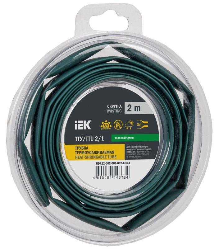 трубка термоусадочная тту нг-ls 2/1 зел. (уп.2м) iek udr12-002-001-002-k06-t от BTSprom.by