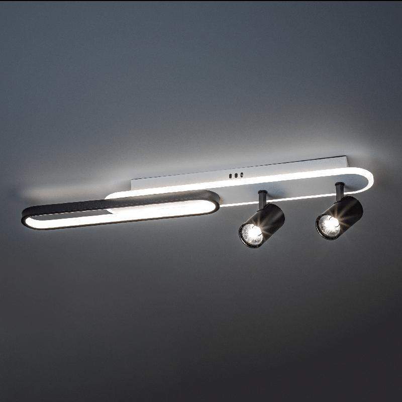  Люстра потолочная светодиодная диммируемая LANTERNA с ДУ поворотная цилиндр 780х100х160 64Вт 2700К/4000К/6400К 22кв.м металл/алюминий черн./бел. Ritter 51600 6 фото в каталоге от BTSprom.by