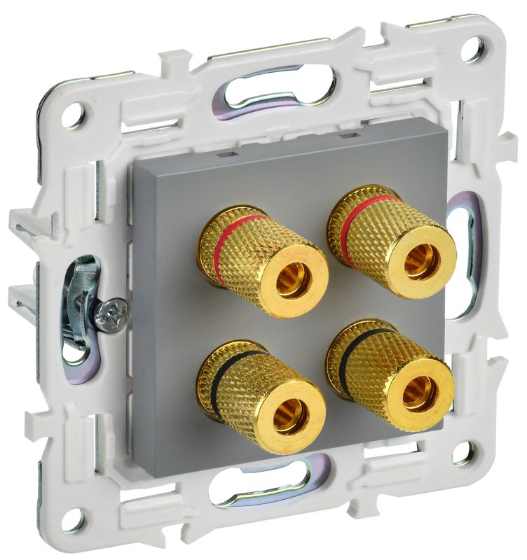 аудиорозетка 4-м skandy sk-a01gr сер. iek sk-s40-k03 от BTSprom.by