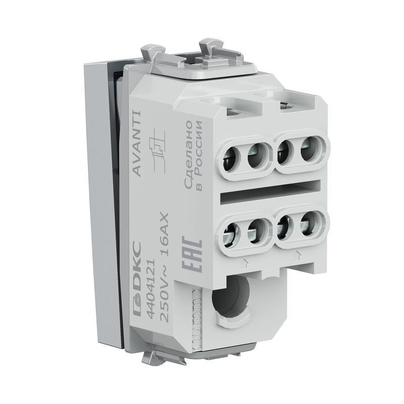 Инвертор модульный 1-кл. 1мод. Avanti "Закаленная сталь" 16А сер. DKC 4404121 фото в каталоге от BTSprom.by