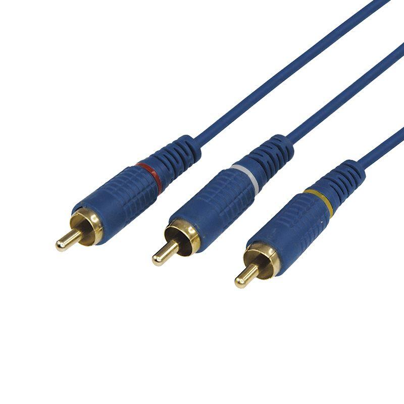 шнур 3х3 rca 3м син. gold rexant 17-0204-1 от BTSprom.by