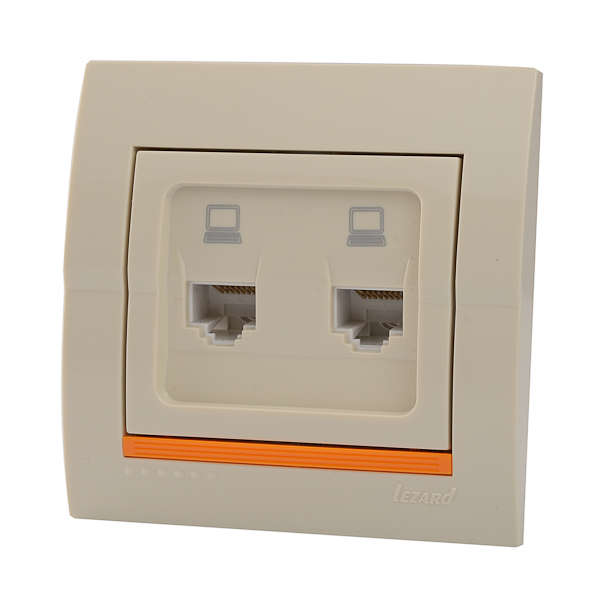 розетка компьютерная 2-м сп deriy rj45 крем. lezard 702-0303-141 от BTSprom.by