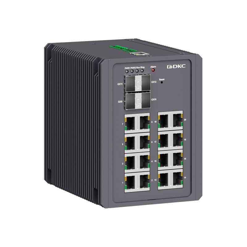 коммутатор промышленный управляемый 4х100base-fx 1000base-x sfp слота: 16х10/100/1000base-t(x) портов rj45 консольный порт mini usb поддержка profinet 24-48в dc (18-72в dc) с резервированием dkc n2000-4gx16gepn-p1 от BTSprom.by