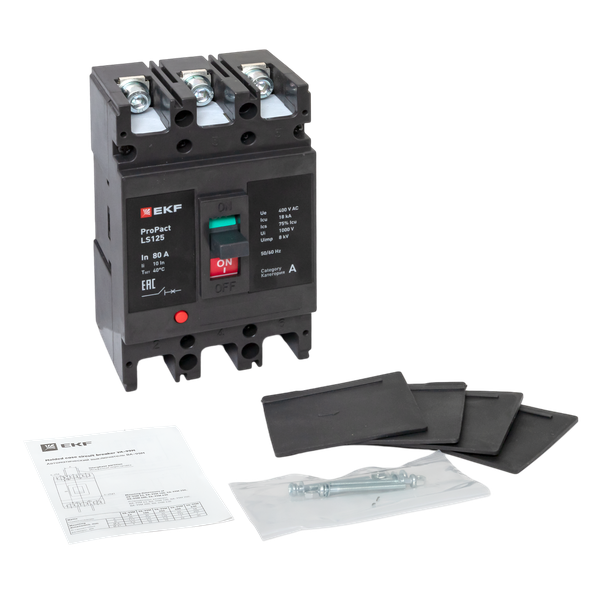  Выключатель автоматический 3п 80А 18кА LS125 ProPact EKF mccb-125-18-3-80-ls фото в каталоге от BTSprom.by