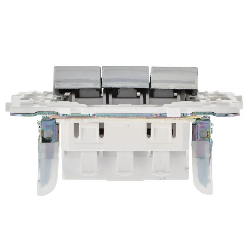  Выключатель 3-кл. SKANDY 10А SK-V11N никель IEK SK-V30-0-10-K50 фото в каталоге от BTSprom.by