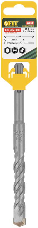  Бур по бетону SDS PLUS профи W-образная вставка двойная спираль 14х160мм FIT 32811 фото в каталоге от BTSprom.by