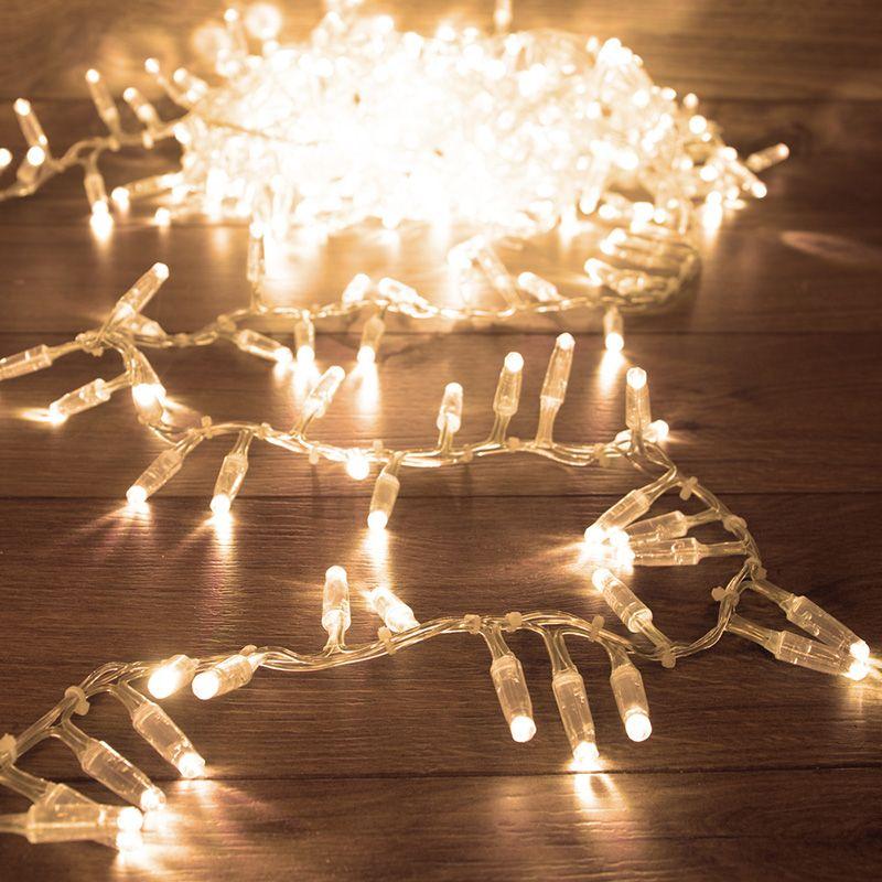 гирлянда светодиодная "кластер" 10м 400led тепл. бел. 33вт ip65 соединяемая провод пвх прозр. (нужен шнур питания 303-500-1) neon-night 303-646 от BTSprom.by