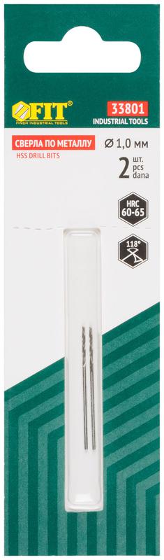 Сверло по металлу HSS полированные в блистере 1.0мм (уп.2шт) FIT 33801 фото в каталоге от BTSprom.by
