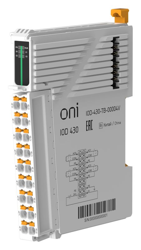  Модуль аналогового вывода IOD 430 4 сигнала напряжения ONI IOD-430-TB-00004V фото в каталоге от BTSprom.by