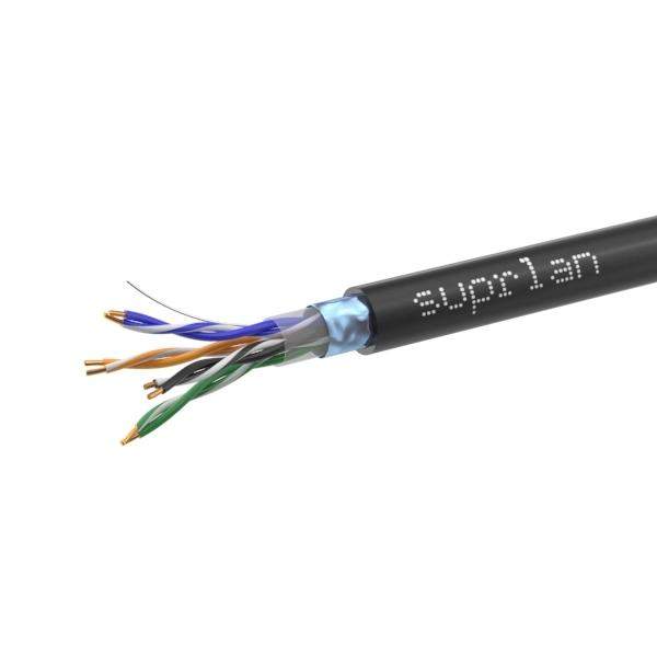 кабель витая пара f/utp кат.5e 4х2х24awg solid cu pe outdoor standard черн. (м) suprlan 01-1028-1 от BTSprom.by