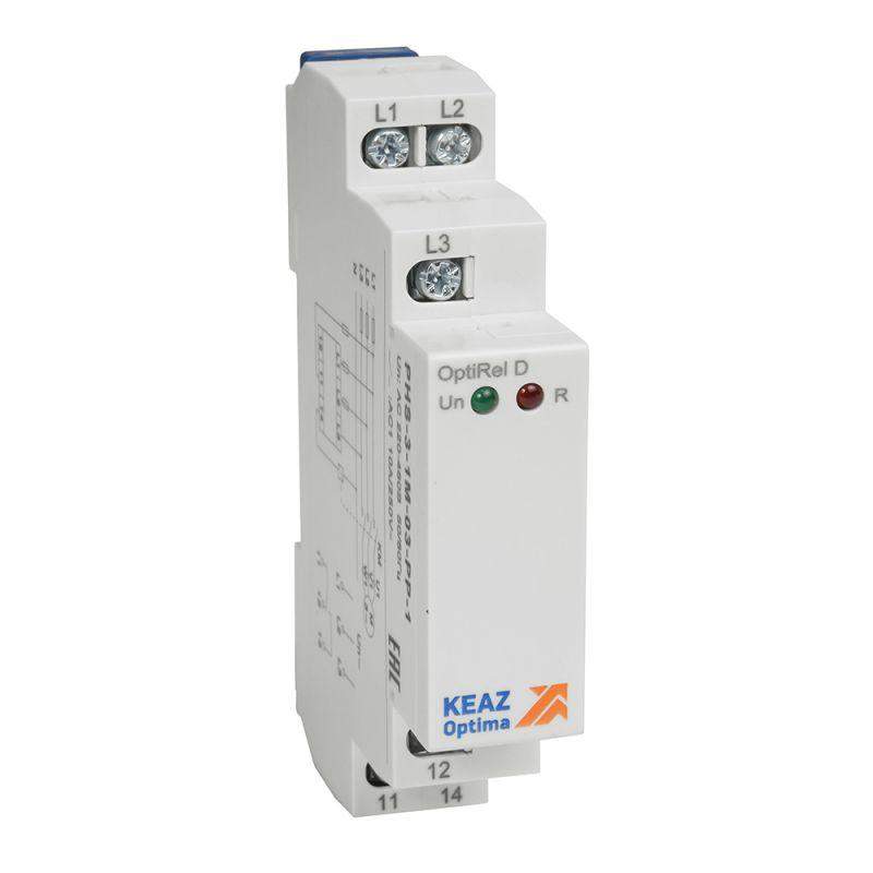 реле контроля фаз optirel d phs-3-1m-03-pp-1 чередования обрыва фаз 3ф 1со кэаз 331988 от BTSprom.by