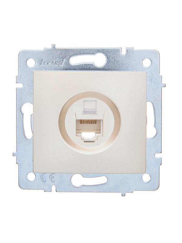 розетка компьютерная 1-м сп asti ip20 rj45 механизм cat 5e жемчуж./бел. перламутр. lezard 7081-3088-139 от BTSprom.by