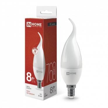 лампа светодиодная led-свеча на ветру-vc 8вт свеча на ветру 4000к нейтр. бел. e14 760лм 230в in home 4690612030432 от BTSprom.by