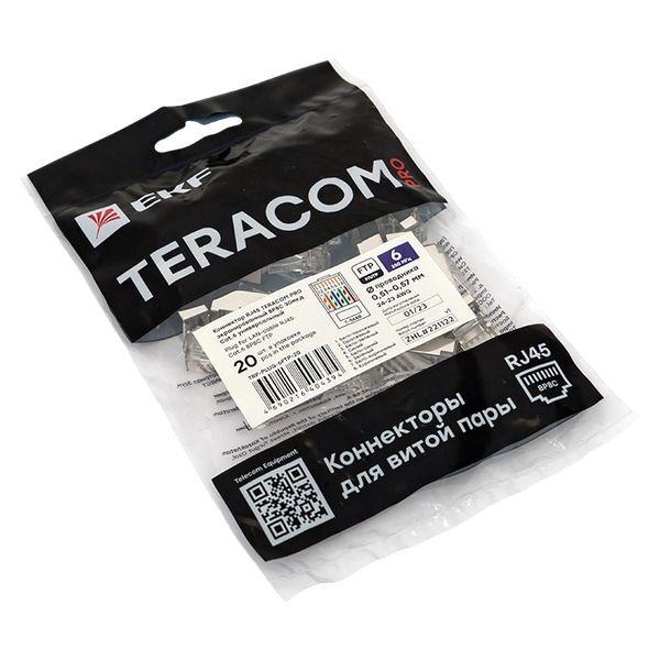  Коннектор RJ45 (8P8C) кат.6 экранир. 30мкд (уп.20шт) TERACOM PRO EKF TRP-PLUG-6FTP-20 фото в каталоге от BTSprom.by