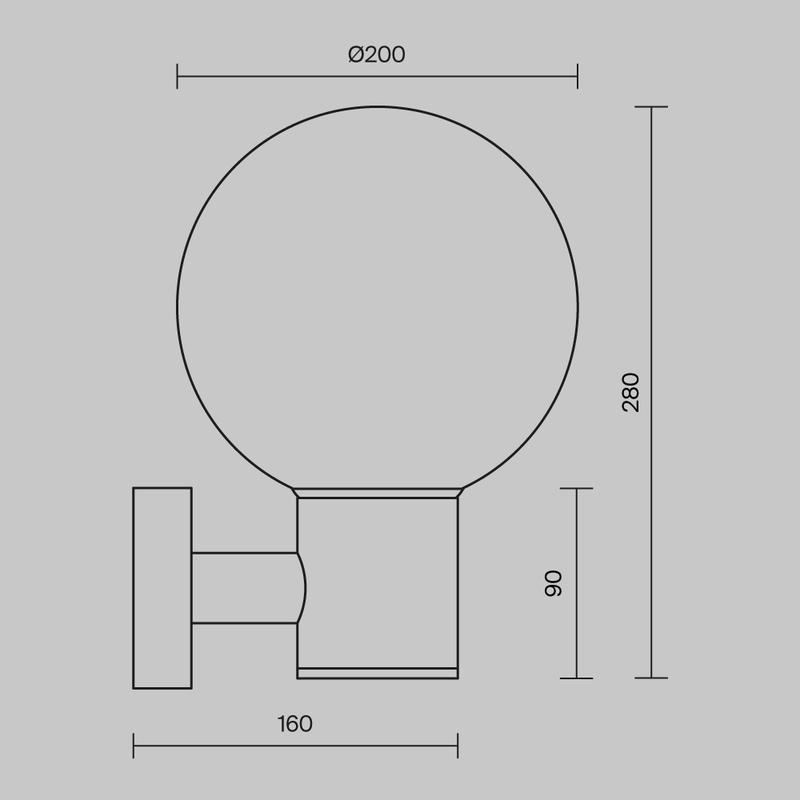  Светильник Bold 1х60Вт E27 IP54 бра настен. Maytoni O598WL-01B фото в каталоге от BTSprom.by