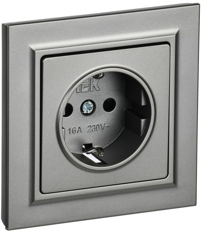 розетка сп brite рср14-1-0-брс 16а в сборе с заземл. защ. шторки сталь iek br-r14-16-k46-f от BTSprom.by