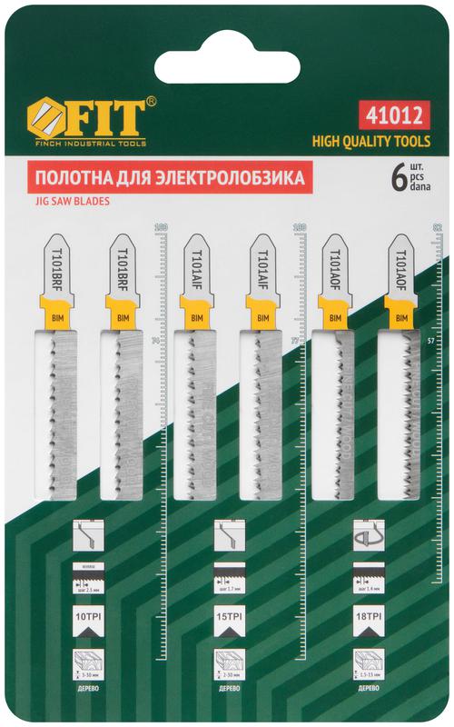  Набор полотен для электролобзика 6шт (T101BRFx2 T101AOF x2 T101AIF x2) FIT 41012 фото в каталоге от BTSprom.by