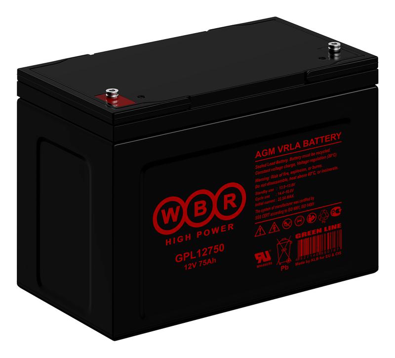  Аккумулятор 12В 75А.ч WBR GPL12750 WBR фото в каталоге от BTSprom.by