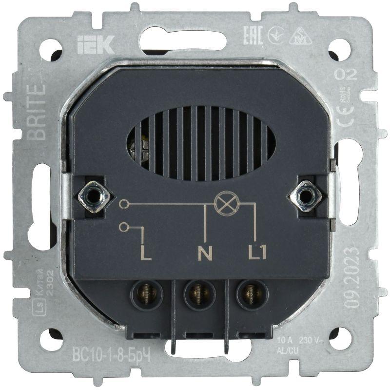  Выключатель карточный BRITE 30А ВС10-1-8-БрЧ механизм черн. IEK BR-V11-0-10-K02 фото в каталоге от BTSprom.by