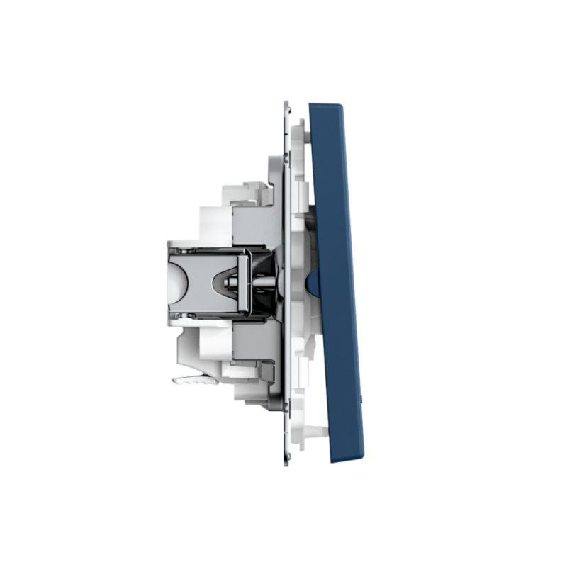  Выключатель 2-кл. ArtGallery (сх. 5а) 10AX с подсветкой быстрозажим. клем. механизм аквамарин SE GAL001153S фото в каталоге от BTSprom.by