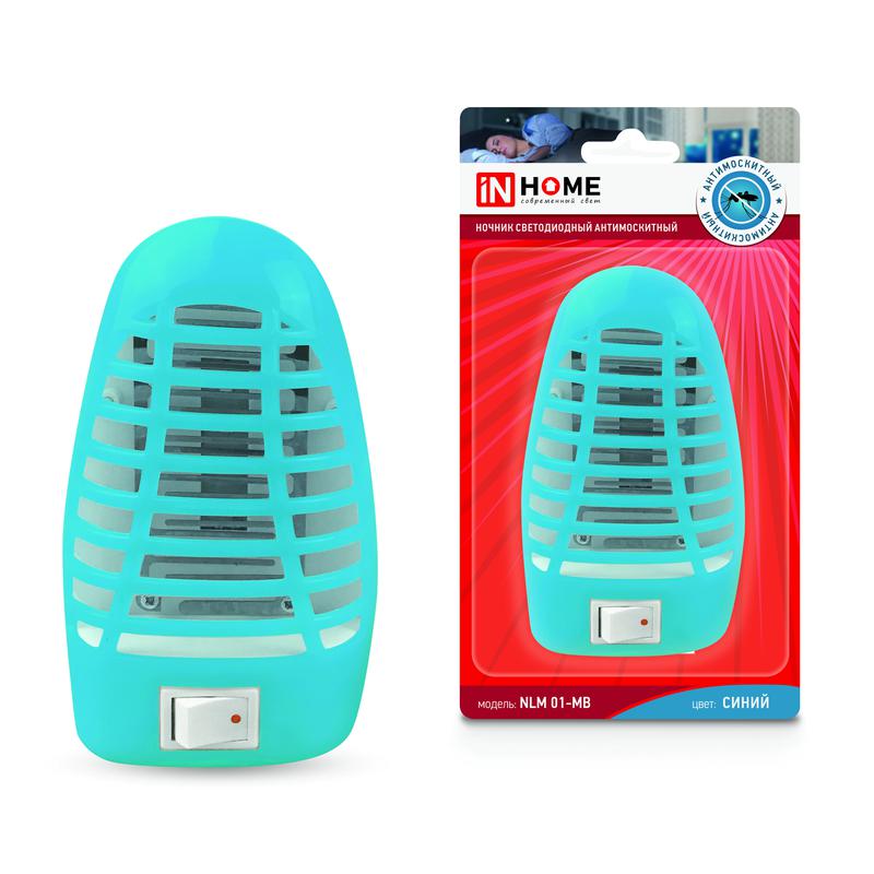 ночник светодиодный москитный nлм 01-mb син. с выкл. 230в in home 4690612029139 от BTSprom.by