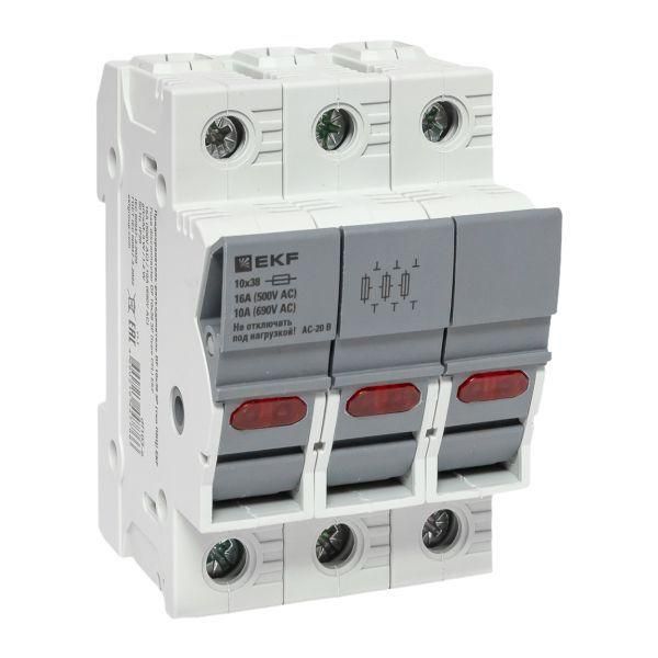 предохранитель-разъединитель df 10х38 3п (тип пвц) ekf df103-e от BTSprom.by