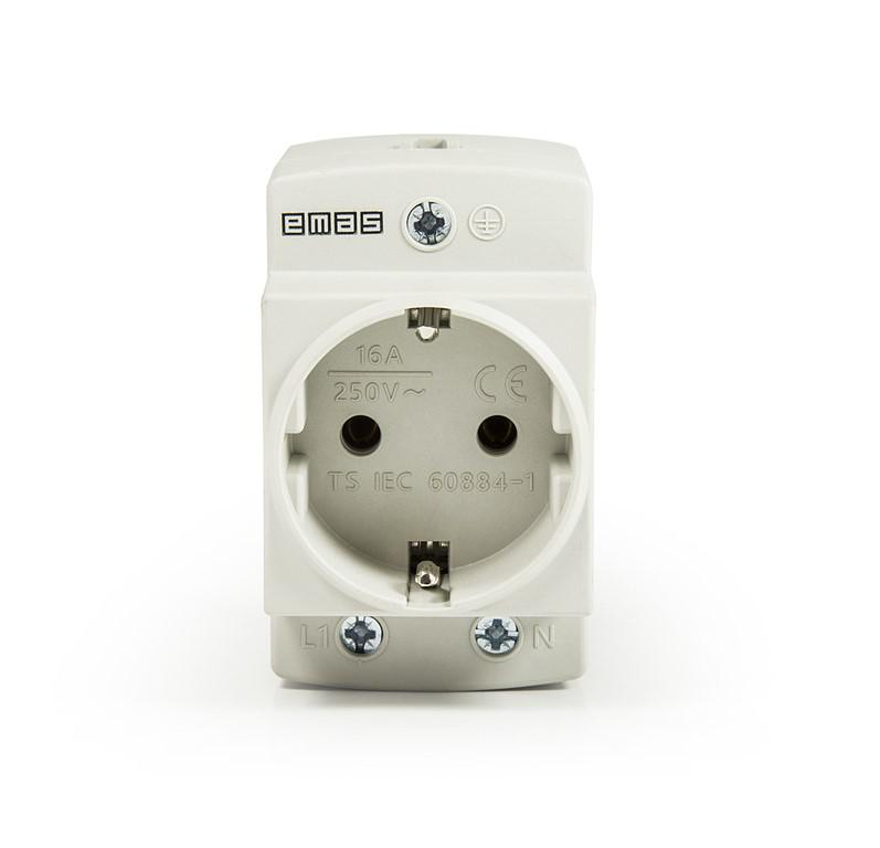 розетка 2p+e ups разъем (fr) на din-рейку сер. emas eprfr2g от BTSprom.by