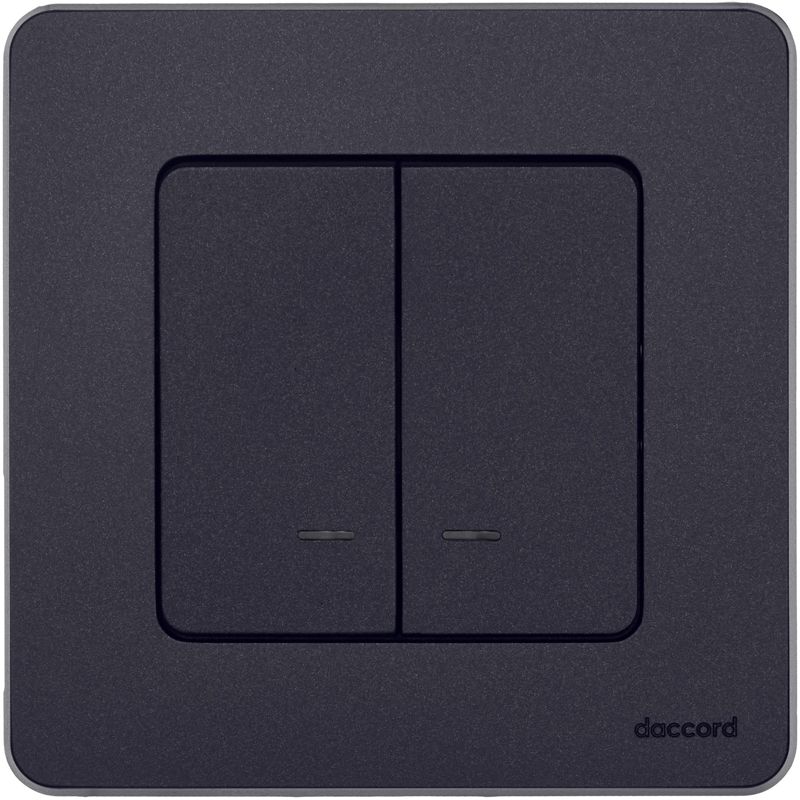  Выключатель 2-кл. Inspiria 10А IP20 250В 10AX с подсветкой/индикацией механизм антрацит IEK 673633 фото в каталоге от BTSprom.by