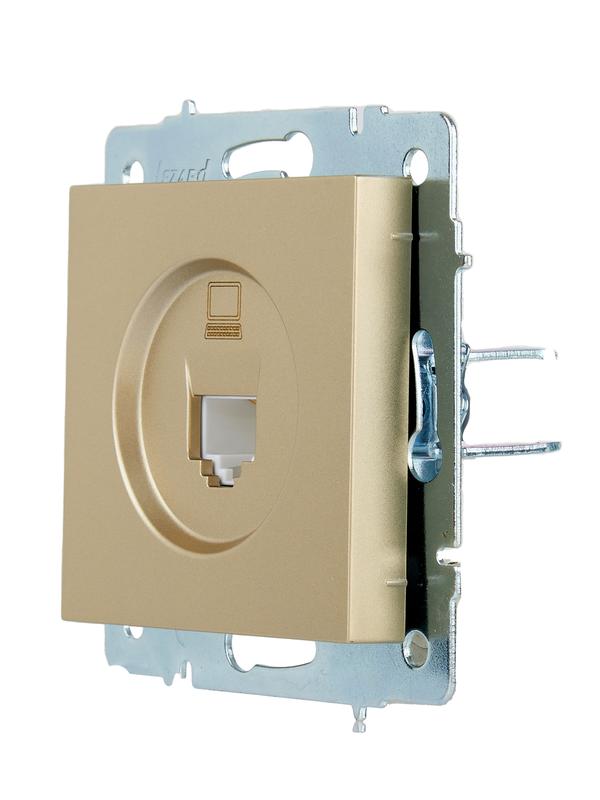  Розетка компьютерная VESNA зол. LEZARD 742-3688-139 фото в каталоге от BTSprom.by