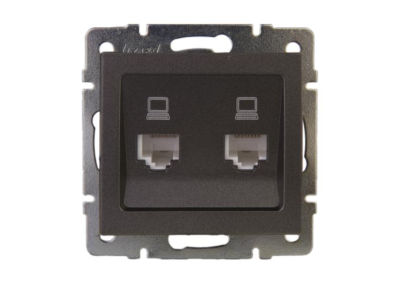 розетка компьютерная 2-м rain rj45 механизм матов. черн. графит lezard 703-4188-141 от BTSprom.by